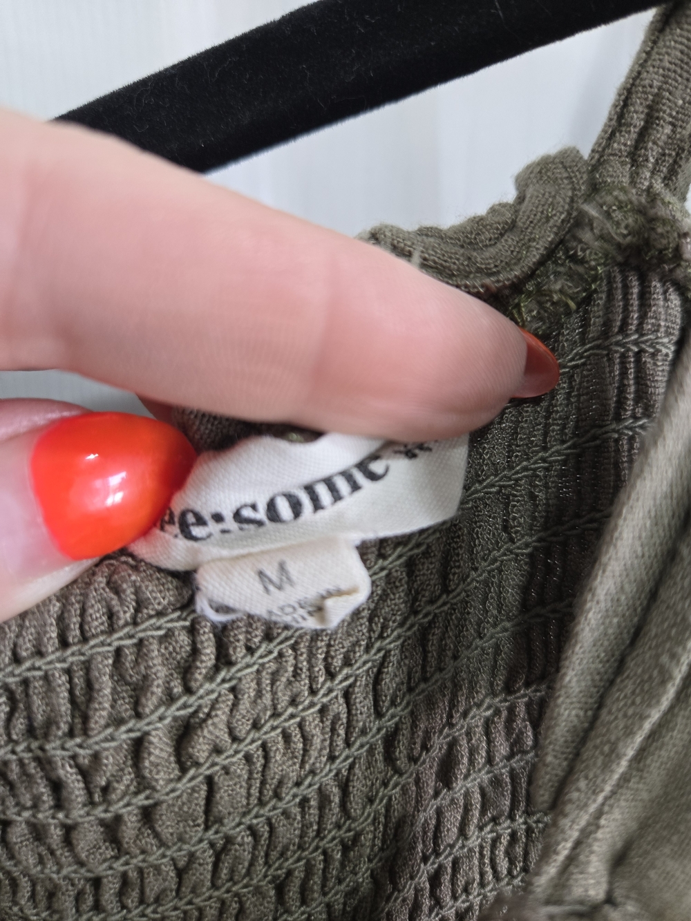 Eesome Smocked Tie-Shoulder Wide-Leg Jumpsuit - Olive - Picture 2 of 4